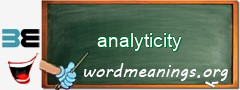 WordMeaning blackboard for analyticity